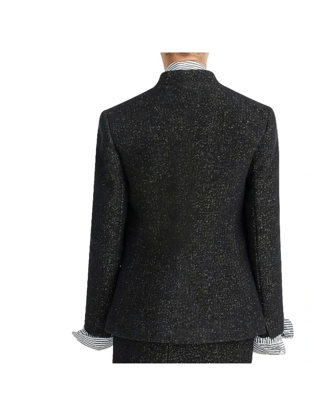 NWT J. Crew Black and Gold Sparkle Open-Front Blazer size 12